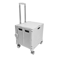 Carucior de cumparaturi pliabil 30L cu maner telescopic și roti, 39x35x48cm, Alb - imagine 8