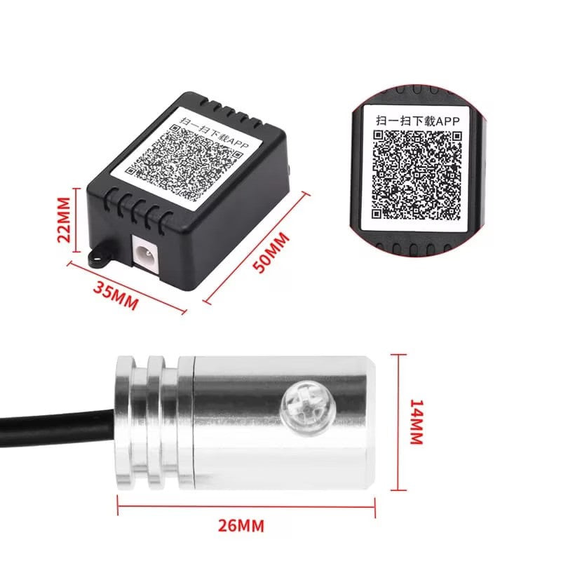 Kit Lumini ambientale LED RGB si aplicatie Bluetooth pentru control, 12V, sincronizare muzicala, 5 capete