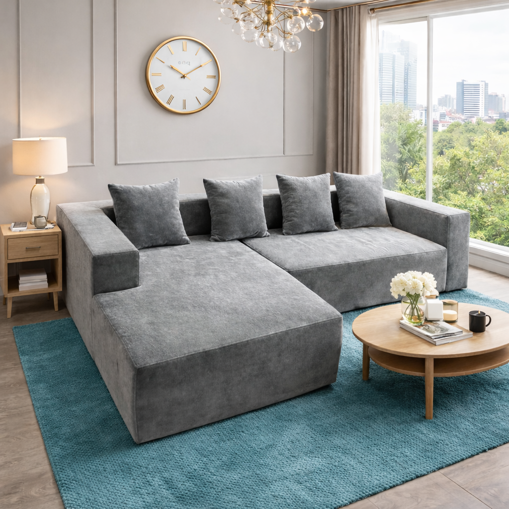 Canapea Coltar Premium Memory Foam C, 240 x 150 x 60 cm