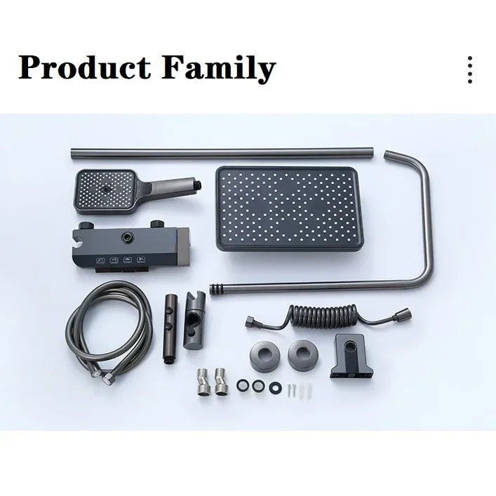 Coloana de Dus Smart, Display LED, Comenzi Piano, 4 Moduri de Pulverizare, Rotatie 360°, Tehnologie de Pulverizare cu Aer, Materiale Premium, Para Dus, Robinet Ascuns, Fara Conectare Electrica