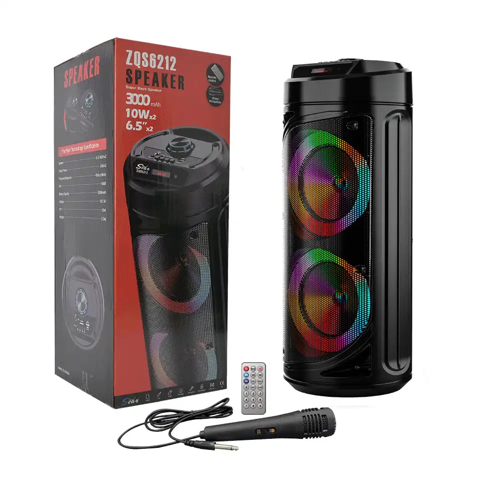 Boxa portabila Wireless ZQS 6212 30W LED, telecomanda, microfon