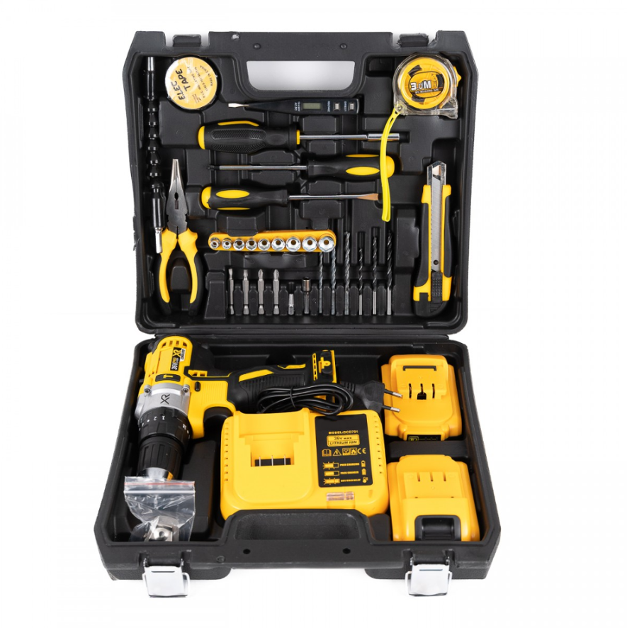 Trusa Bormasina 36V, cu 2 acumulatori si incarcator, mandrina metalica + Accesorii