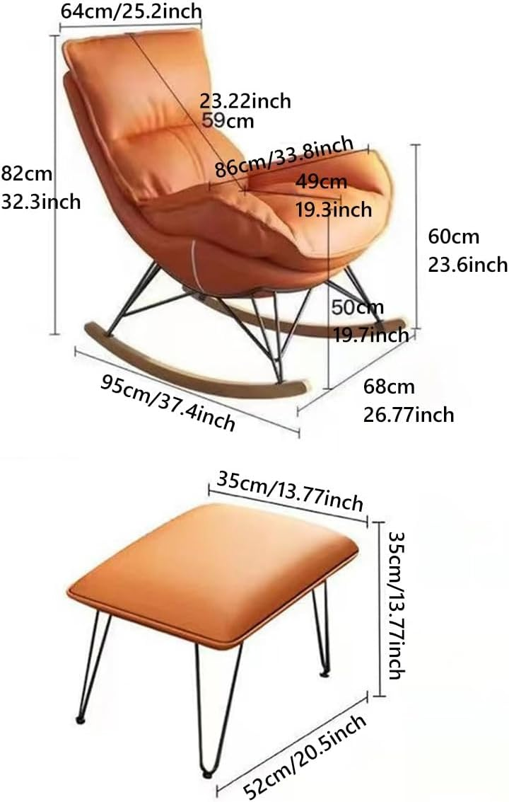Fotoliu balansoar Lobster cu cadru metalic si perna de picior
