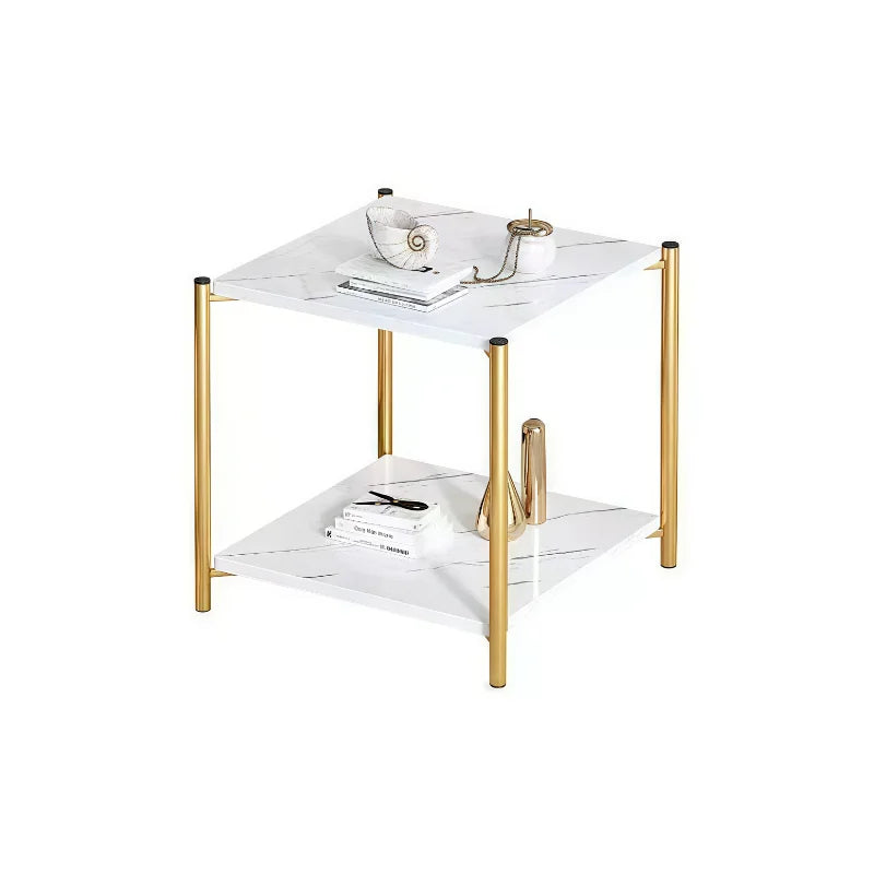 Masuta patrata cu 2 niveluri pentru depozitare, design modern si compact, 40 x 40 x 42 cm