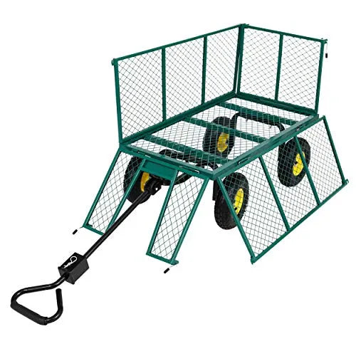 Cărucior pentru grădină, Heavy Duty, 4 Roți, pereți rabatabili, capacitate 550 kg