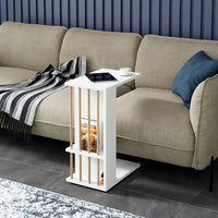 Masuta laterala cu roti, tip C, compacta, stil scandinav, 64 x 44 x 28,7 cm - imagine 4