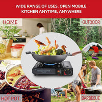 Aragaz portabil camping, aprindere automata, negru - imagine 10