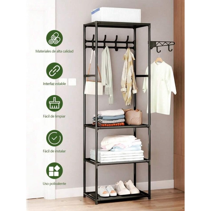 Raft multifuncțional cu 4 niveluri de Pantofi si Haine, 55 x 170 x 36 cm