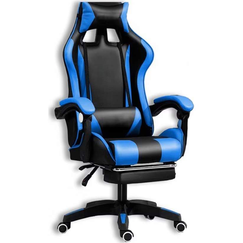 Scaun Gaming Racing SpeedX GT, Piele Ecologică, Recliner, Perne Ergonomice și Suport pentru Picioare