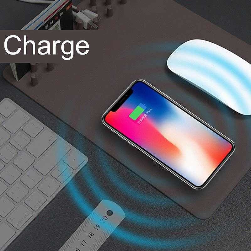 Mouse pad cu incarcare wireless 10W Andowl Q-T138, 28 x 22 cm, negru