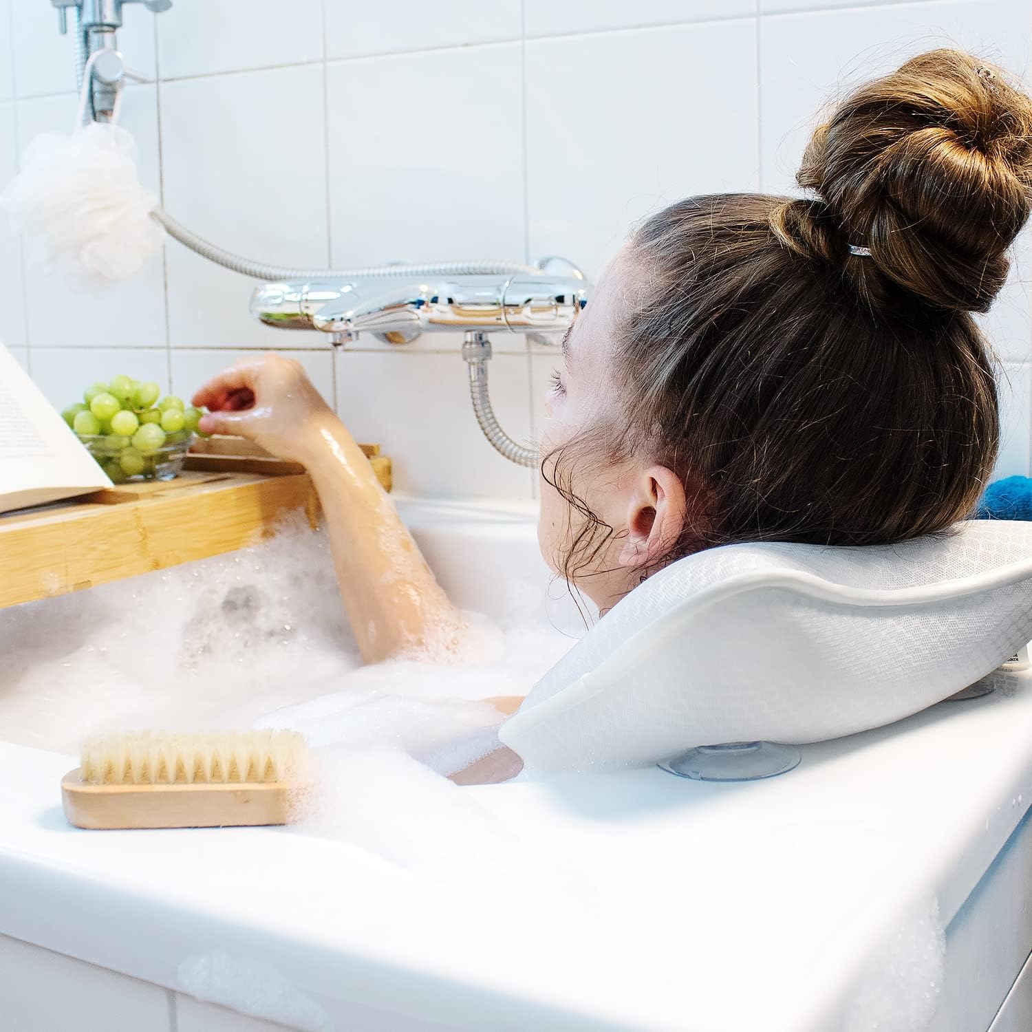 Perna de baie, 4D Air Mesh, 6 ventuze antiderapante, impermeabil, 45x47cm