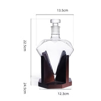 Set decantor in forma de diamant, suport din lemn, materiale de calitate, 850 ml - imagine 8