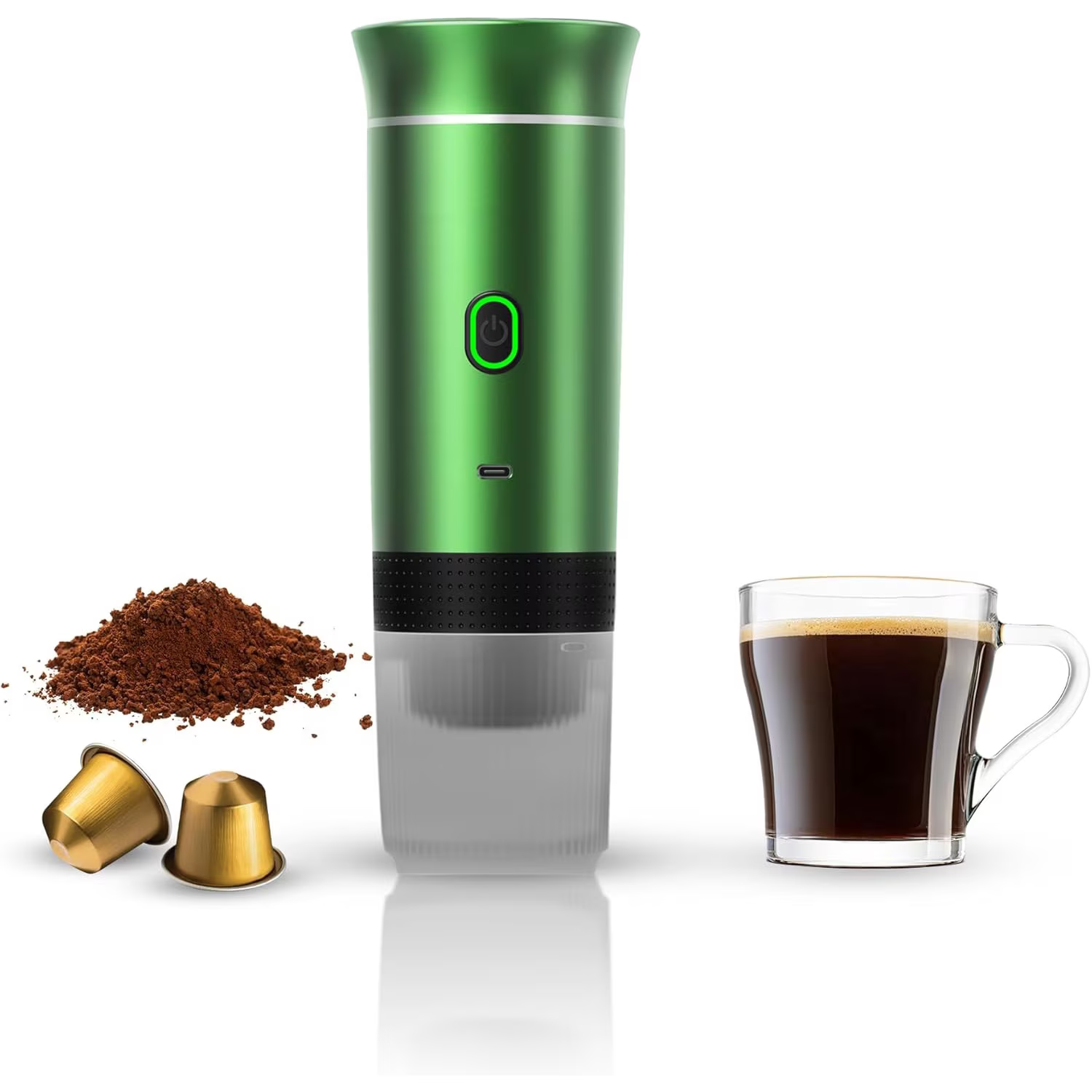 Espressor Portabil 3 in 1 Capsule si Cafea Macinata, USB Reincarcabil, 20BAR, 60ml
