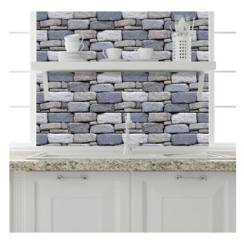 Tapet autoadeziv decorativ 30x60 model piatra albastra