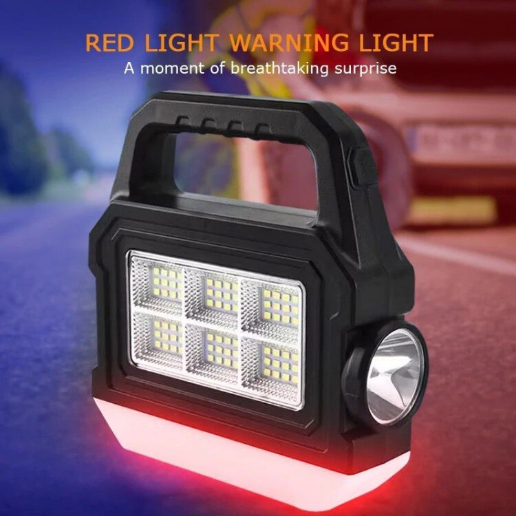 Lanterna solara COB +LED portabila, reincarcabila, raza lunga, 50m, design compact