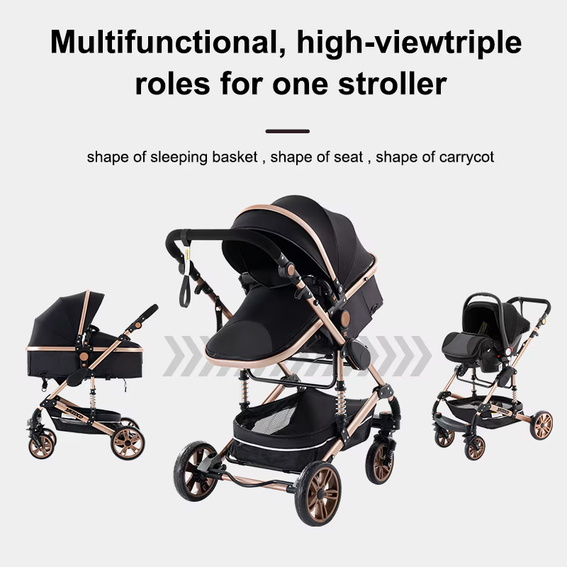 RESIGILAT - Carucior pliabil pentru copii, 3 în 1, Multifunctional – Landou, Scaun Auto si Carucior Sport