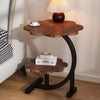 Masuta laterala multifunctionala cu 2 nivele cu cadru metalic negru 40x40x65 cm