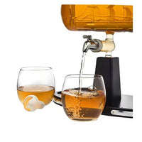 Set Decantor Whisky sub forma de corabie cu suport de lemn si 4 pahare, 1100ml - imagine 3
