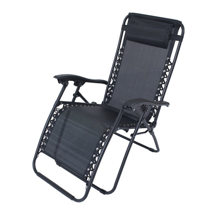 Scaun sezlong Zero Gravity rabatabil 176x67x110 cm – plasa Teslin, perna si tava suport