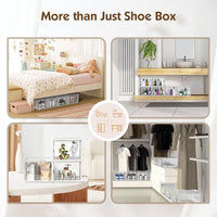 Set 4 cutii organizatoare pentru incaltaminte, pliabile, design transparent, 34.5x25.5x105cm, alb - imagine 7