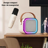 Boxa portabila Karaoke pentru copii, cu microfon wireless, conexiune Bluetooth, cu jocuri de lumini RGB