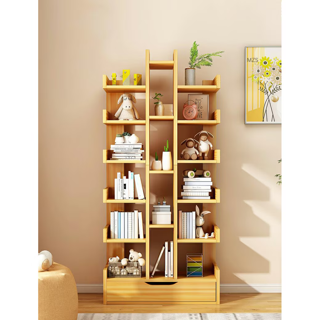 Biblioteca Tree of Knowledge cu 18 rafturi si sertar, 51x18x168cm