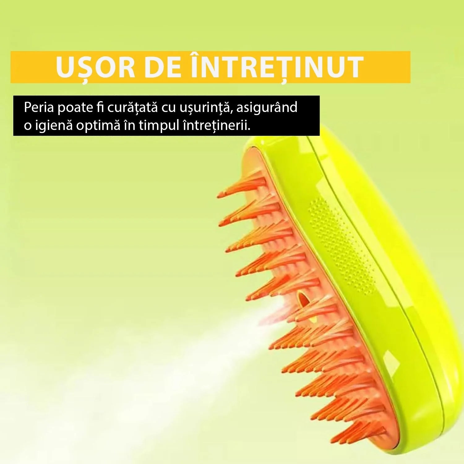 Perie 3 în 1 pentru Animale – Cu Aburi, Pulverizare și Dozator