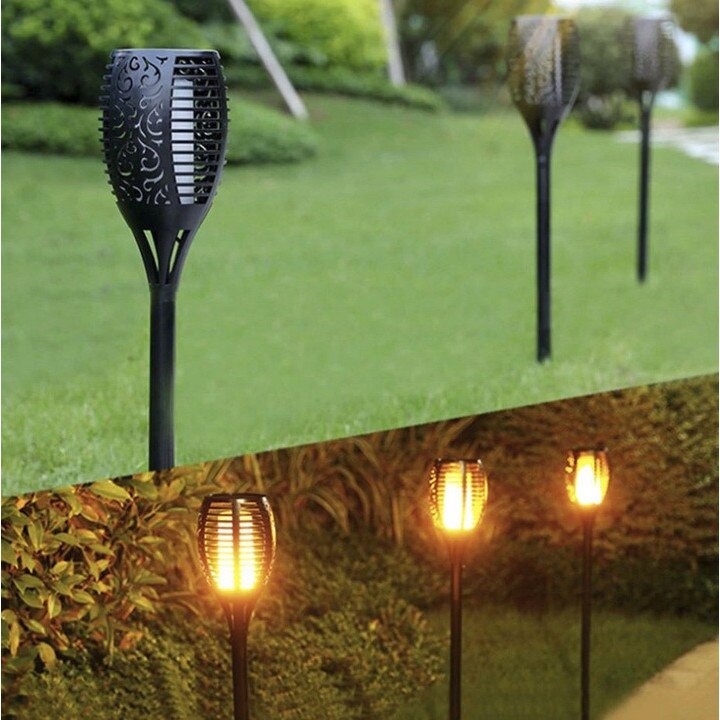 Lampa solara tip torta cu efect flacara, varianta 61cm - imagine 2