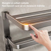 Suport prosoape baie, pliabil, aluminiu spatial, cu polita si carlige, lungime 60cm, Gri