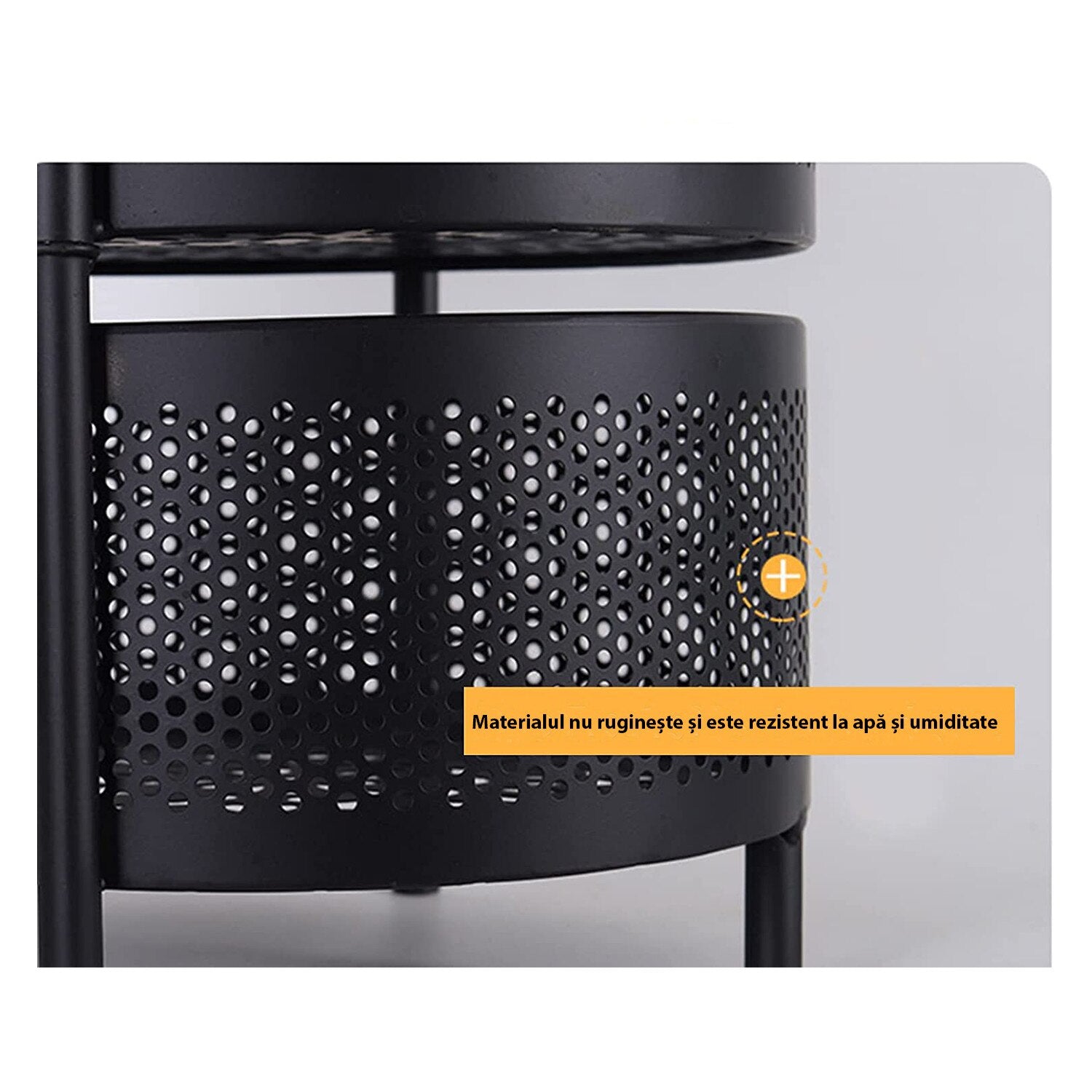 Etajera multifunctionala cu 3 rafturi metalice rotative, 60x34cm