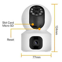 Camera dubla de supraveghere, 3MP, WiFi, Rotire 360°, HD, Senzor miscare, Alb/Negru - imagine 10