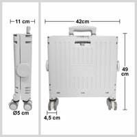 Carucior de cumparaturi pliabil 30L cu maner telescopic și roti, 39x35x48cm, Alb - imagine 12