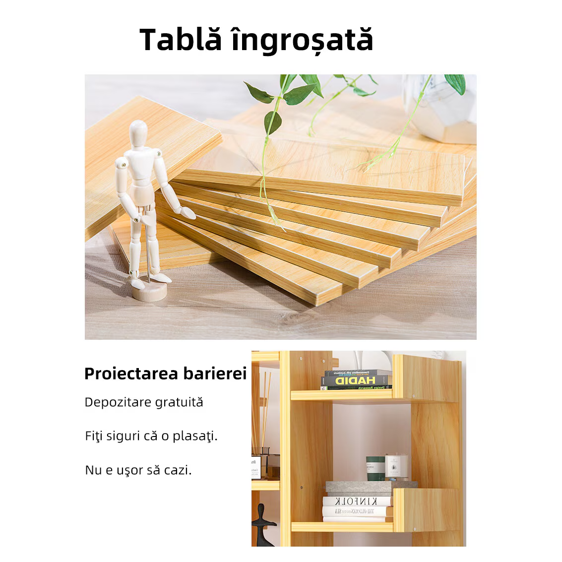 Biblioteca Tree of Knowledge cu 18 rafturi si sertar, 51x18x168cm