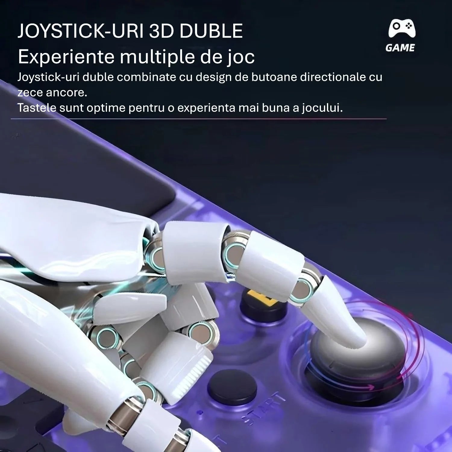 Consola de jocuri portabila R36S, ecran IPS 3.5 inch, 640x480, 64GB, Violet