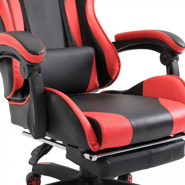 Scaun Gaming Racing SpeedX GT, Piele Ecologică, Recliner, Perne Ergonomice și Suport pentru Picioare