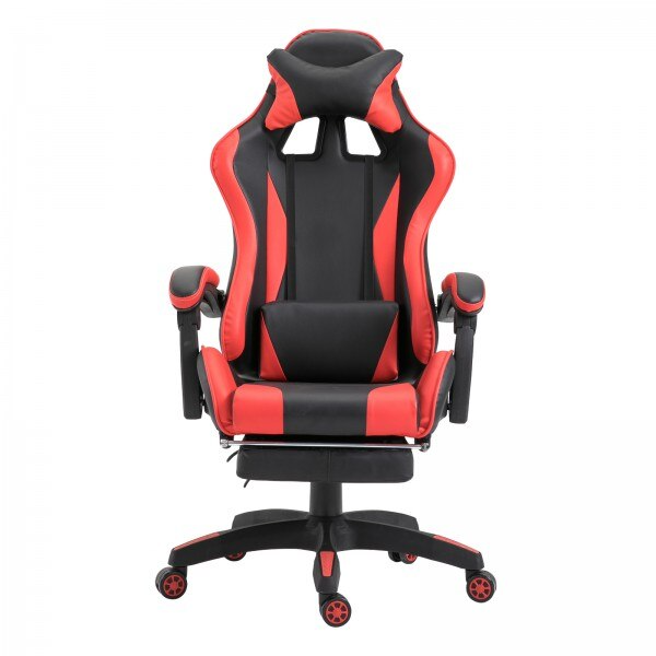 Scaun Gaming Racing SpeedX GT, Piele Ecologică, Recliner, Perne Ergonomice și Suport pentru Picioare