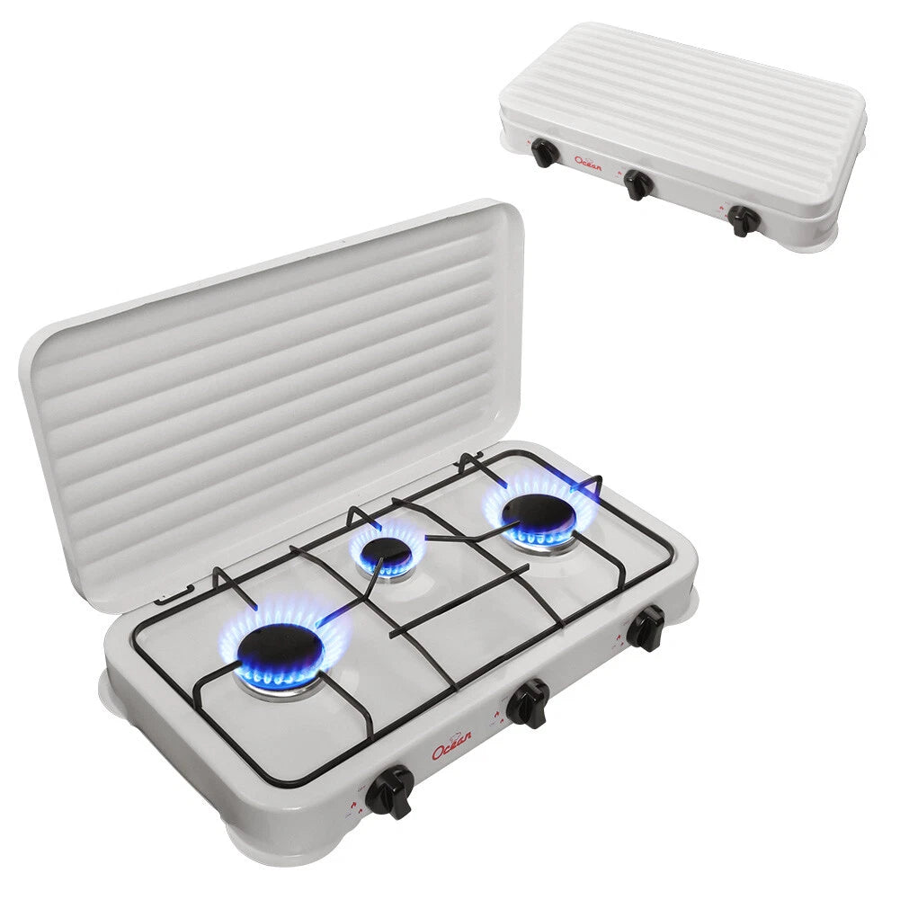 Aragaz portabil pe gaz cu 3 arzatoare – camping si uz casnic