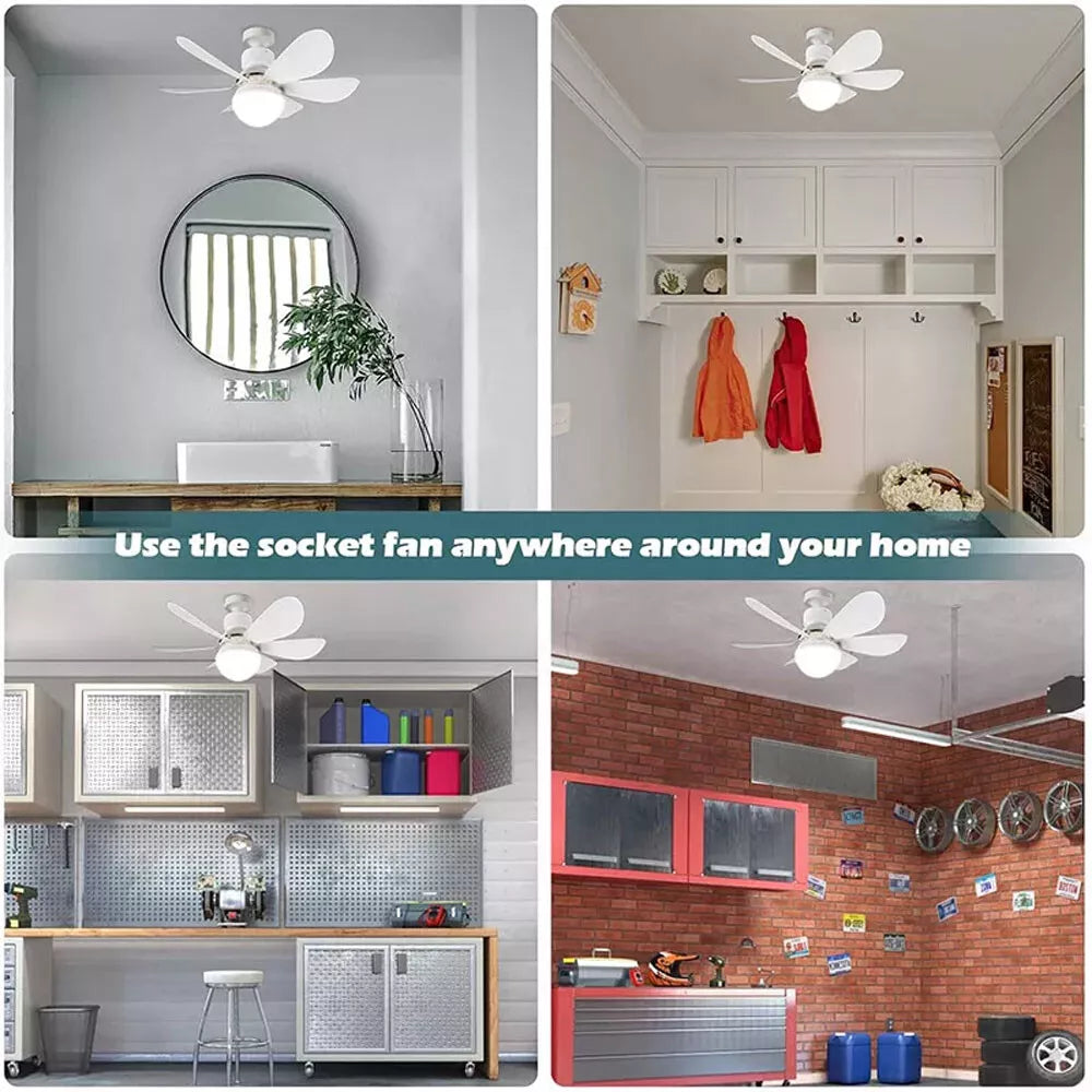 Ventilator de tavan cu LED, 40W, control de la distanta, 52cm x 20cm, alb