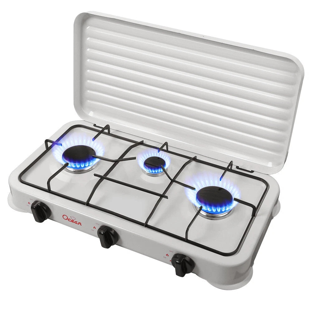 Aragaz portabil pe gaz cu 3 arzatoare – camping si uz casnic