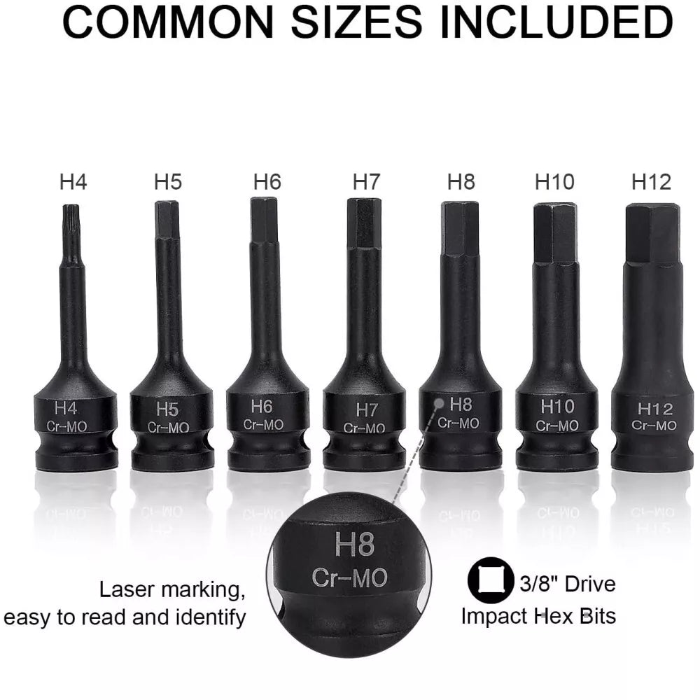 Set biti de impact Torx T20-T60, antrenare 1/2", 7 piese