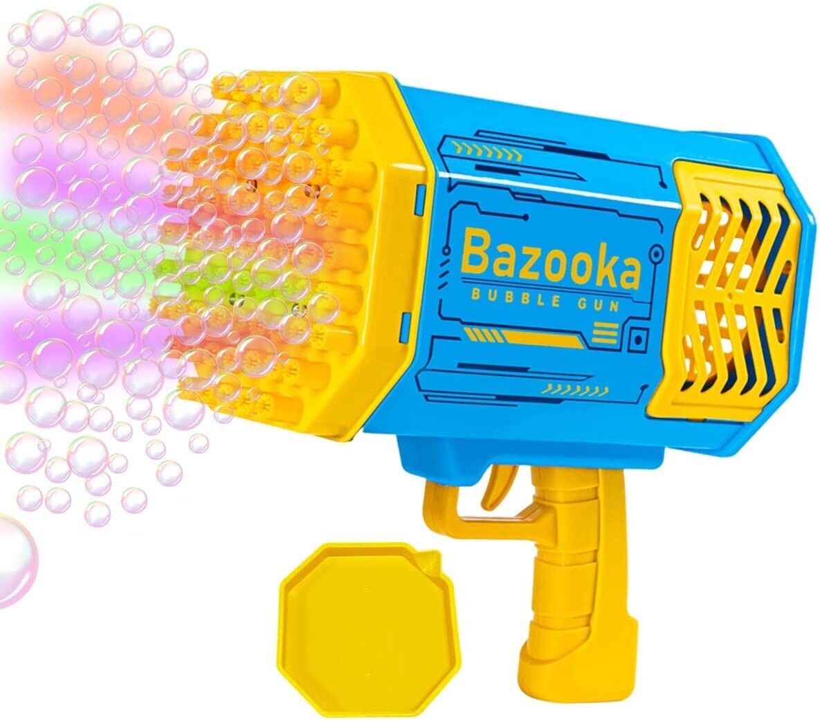 Pistol-mitraliera electric pentru baloane de sapun, 69 orificii, Bazooka Bubble Gun, incarcare USB