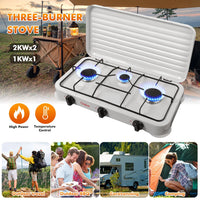 Aragaz portabil pe gaz cu 3 arzatoare – camping si uz casnic - imagine 11