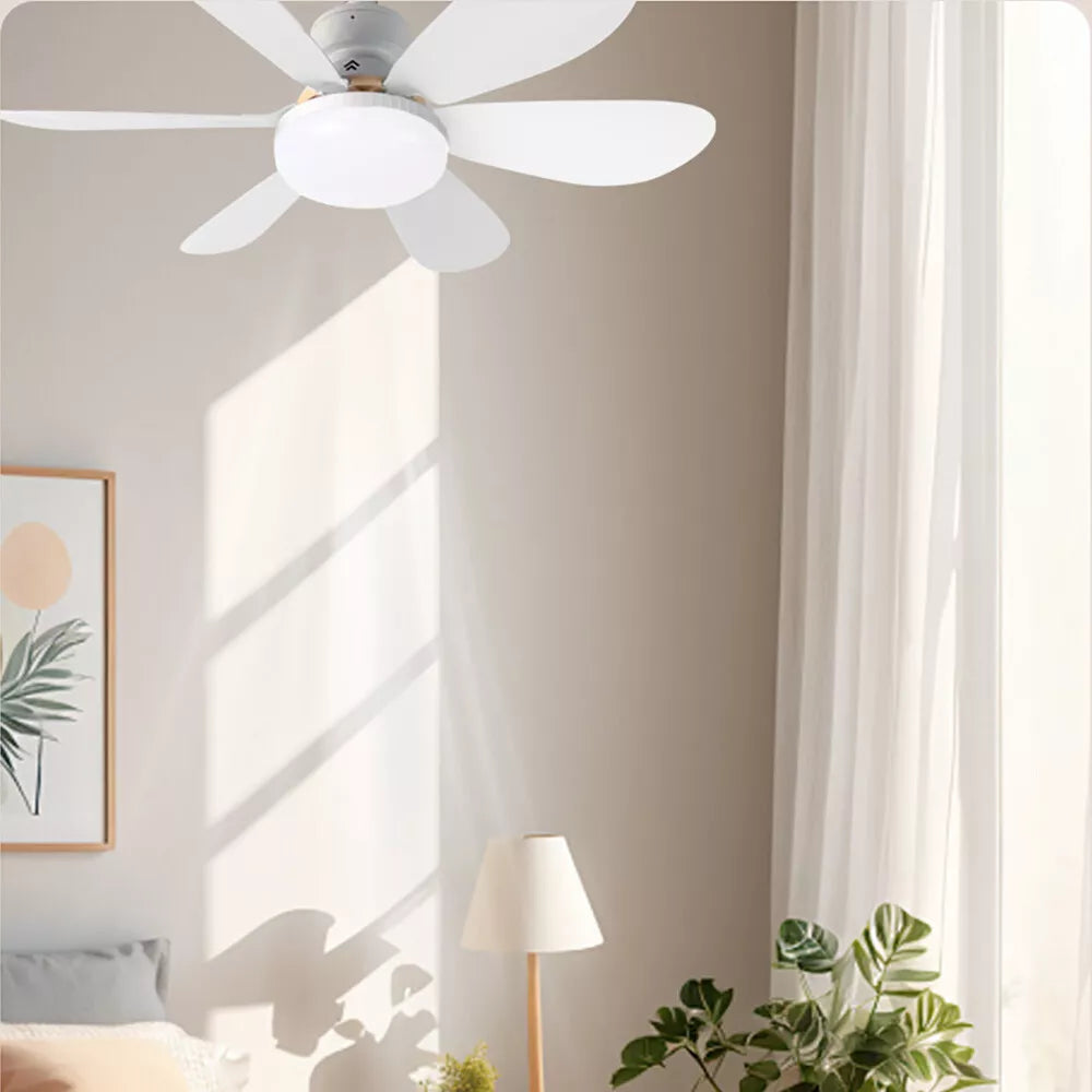 Ventilator de tavan cu LED, 40W, control de la distanta, 52cm x 20cm, alb