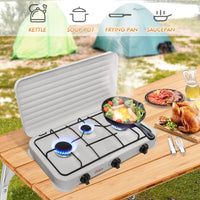 Aragaz portabil pe gaz cu 3 arzatoare – camping si uz casnic - imagine 12