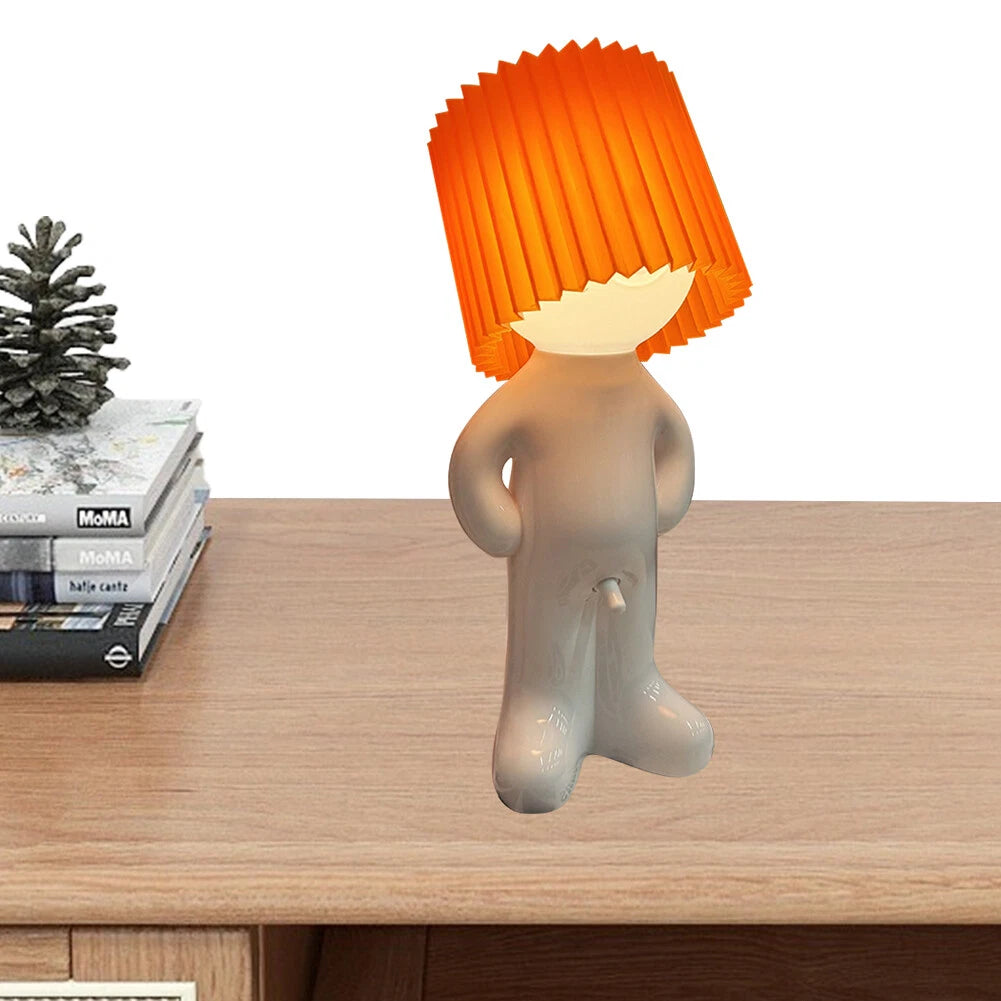 Lampa de birou „Little Shy Man” – Design creativ cu LED cald, pentru decor amuzant și modern