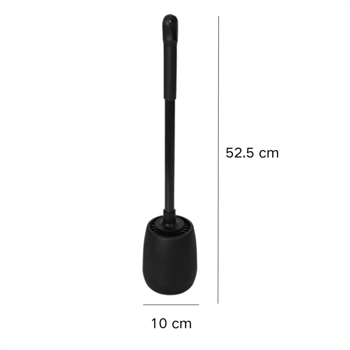 Perie de wc din silicon cu recipient pentru scurgerea apei, suport autoadeziv, 10 cm x 52.5 cm
