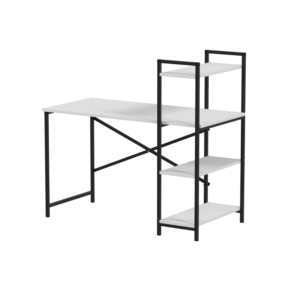 Birou din PAL cu rafturi laterale, structura metalica, 119 x 55,6 x 110,3 cm