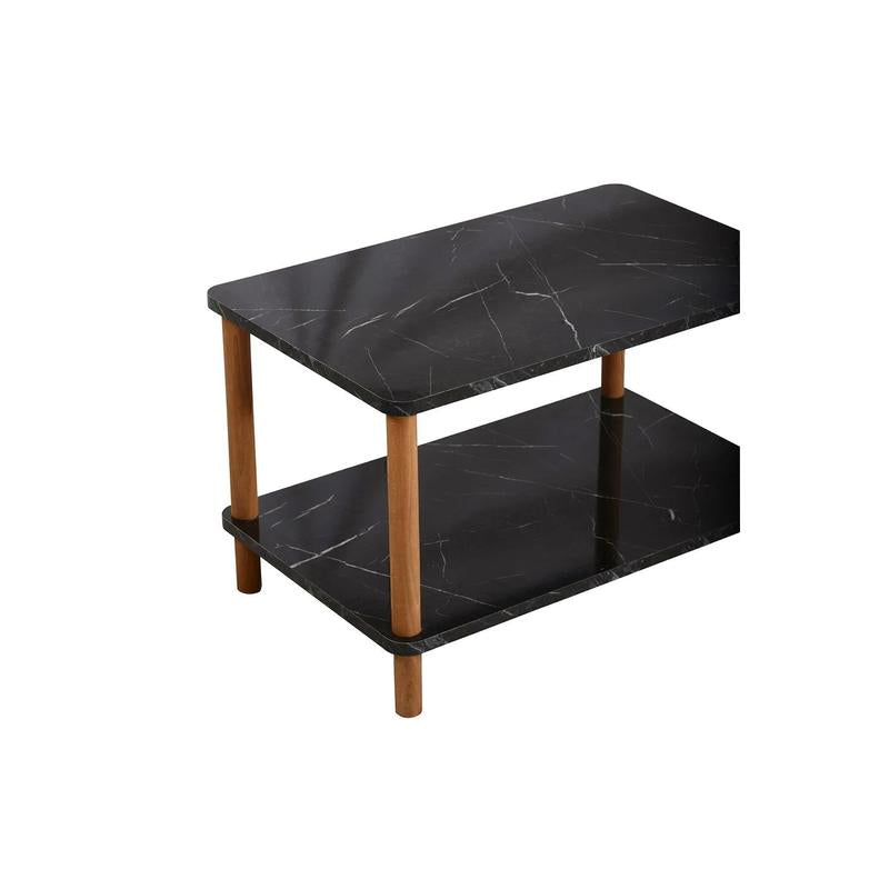 Masuta cafea moderna cu raft, design scandinav, 70x44x43 cm