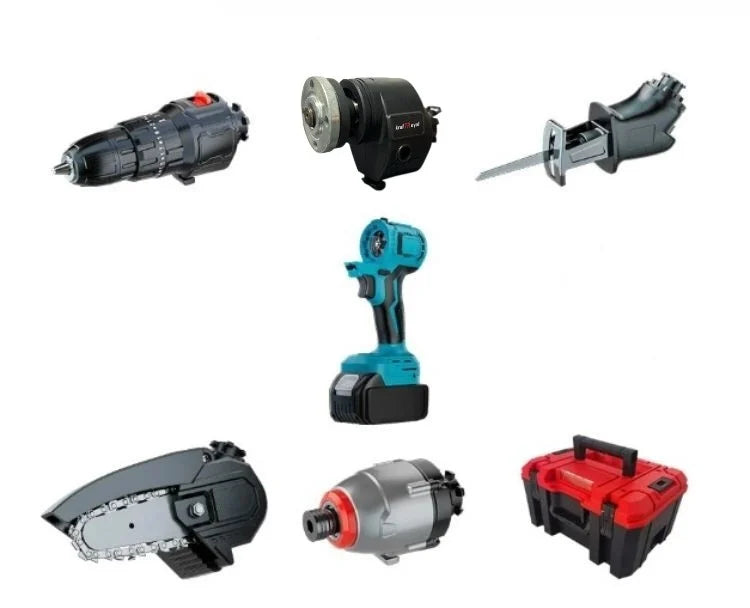 Trusa scule 5 in 1 cu 1 acumulator 21V, bormasina, cheie impact, minidrujba, fierastrau sabie