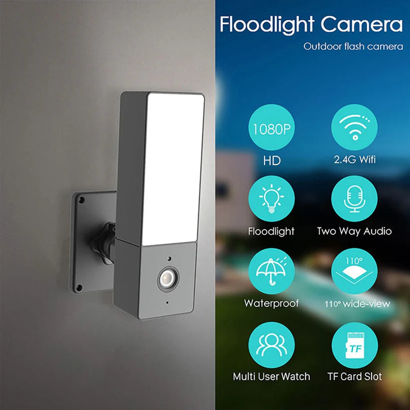 Camera supraveghere 4K exterior cu senzor miscare reflector si aplicatie mobila